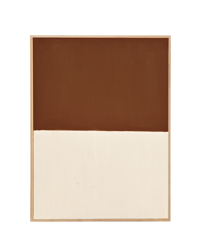 Quadro terracotta e bianco decorativo su cotone con telaio in legno dipinto a mano con pittura ad olio in varie misure.