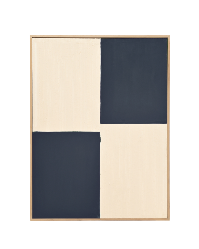 Quadro blu e bianco decorativo su cotone con telaio di legno dipinto artigianalmente con pittura ad olio in varie misure