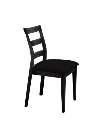 Sedia imbottite in nero con gambe in legno nere 89cm