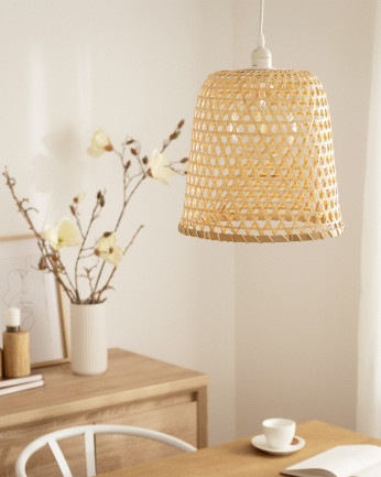 Lampada da soffitto in fibre naturali di rattan 31x182cm