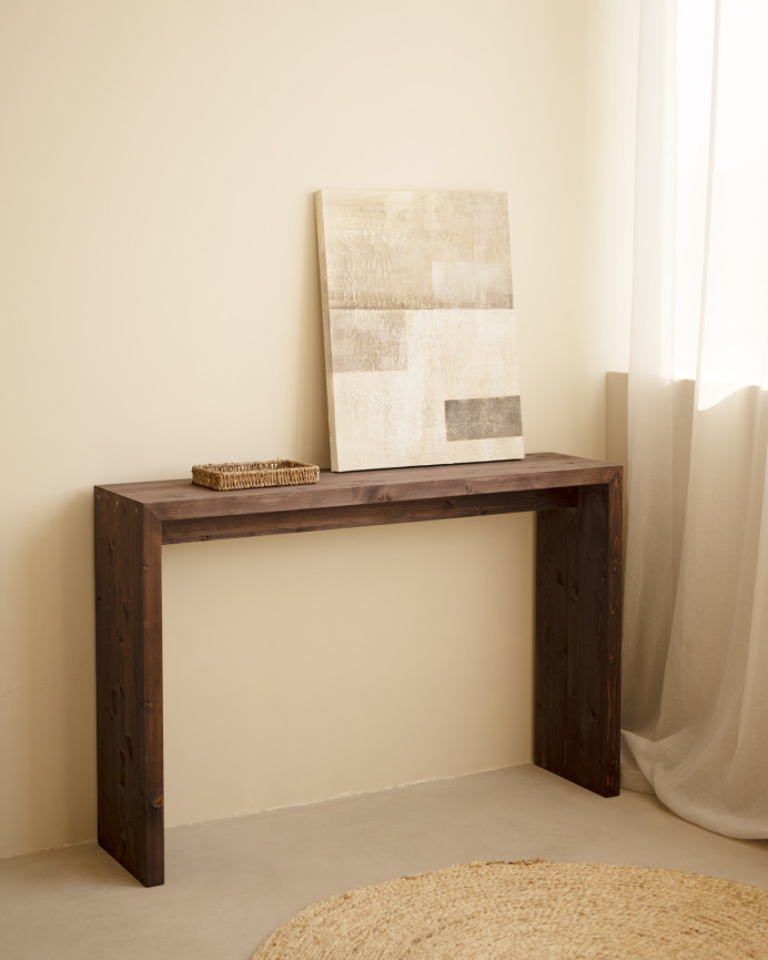 Console in legno massello in tonalità noce di 120x80cm.