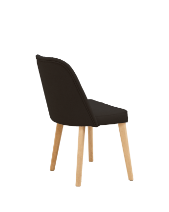 Sedia imbottite in nero con gambe in legno rovere medio 87cm