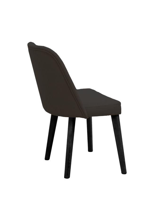 Sedia imbottite in nero con gambe in legno nere 87cm