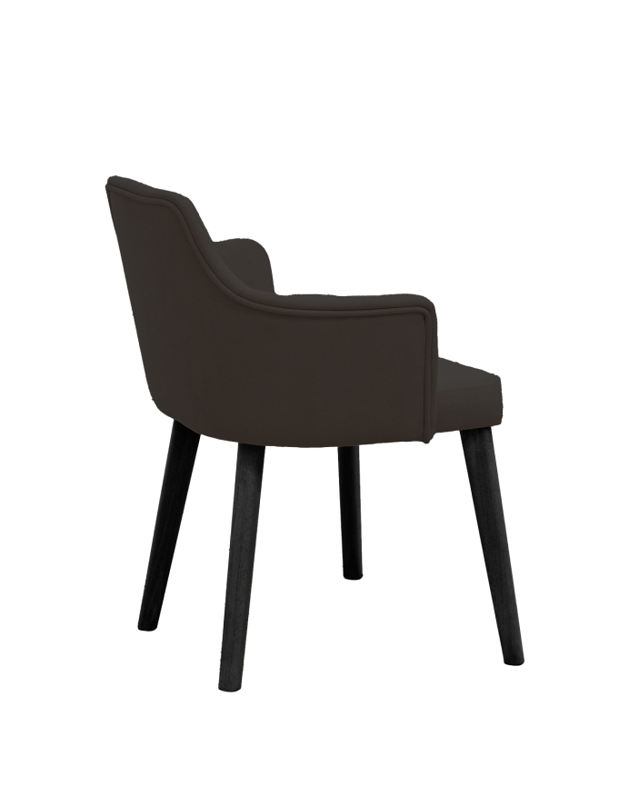 Sedia imbottite in nero con gambe in legno nere 95cm