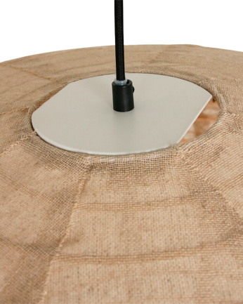 Lampadario in tessuto beige Ø70cm