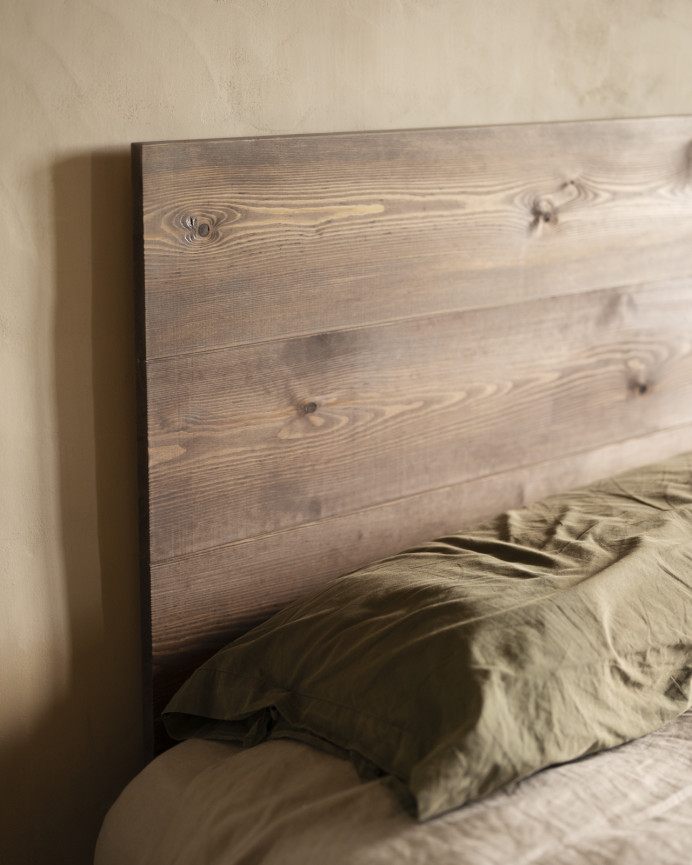 Testata di letto in legno massello in tonalità noce di varie misure