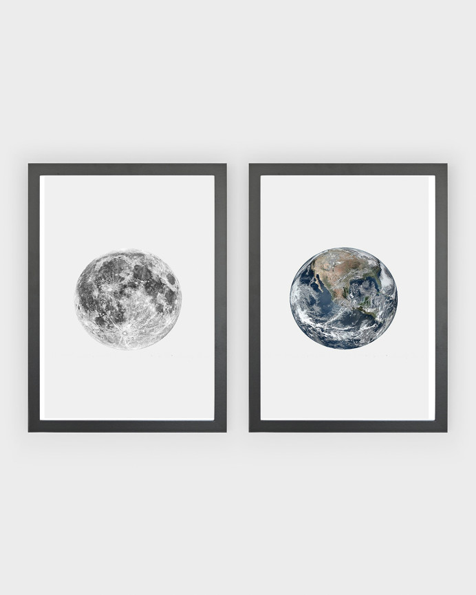 Pacchetto di 2 laminati Luna e Terra