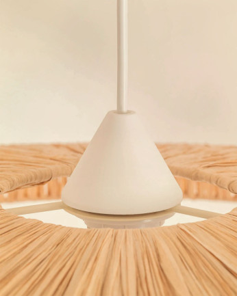 Lampada da soffitto in rafia e ferro di Ø74 cm