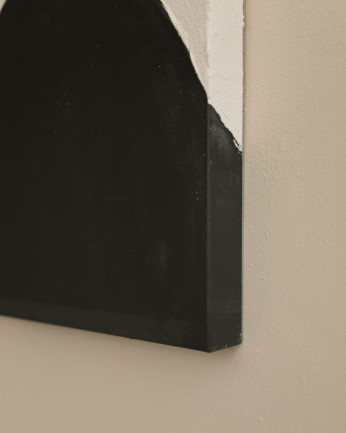 Quadro nero e bianco decorativo su cotone con telaio in legno dipinto artigianalmente con pittura ad olio in varie misure.