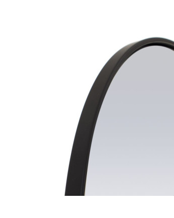 Specchio da parete con forma ad arco realizzato in metallo di colore nero