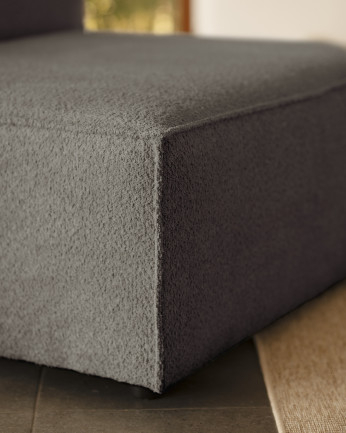 Poltrona bouclé color grigio scuro 110x90cm