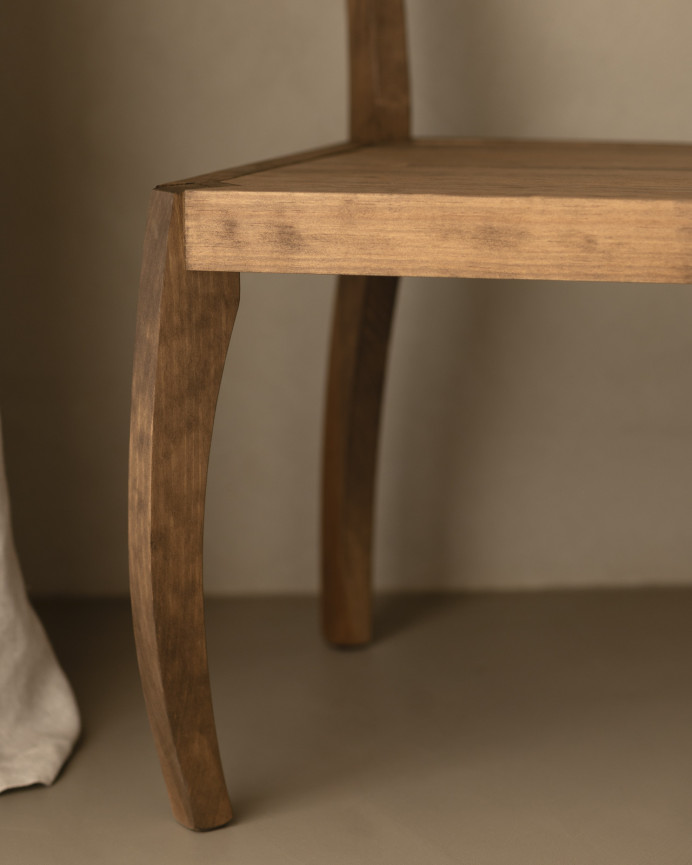 Sedia in legno di pino massello in tonalità rovere scuro 95cm