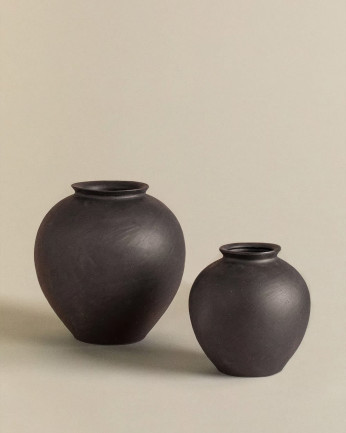 Vaso decorativo in ceramica nero 22,5cm