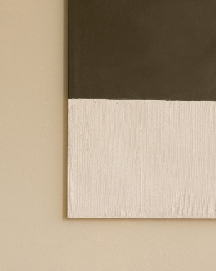 Quadro marrone e bianco decorativo su tela di cotone con telaio in legno dipinto a mano con pittura ad olio in diverse misure