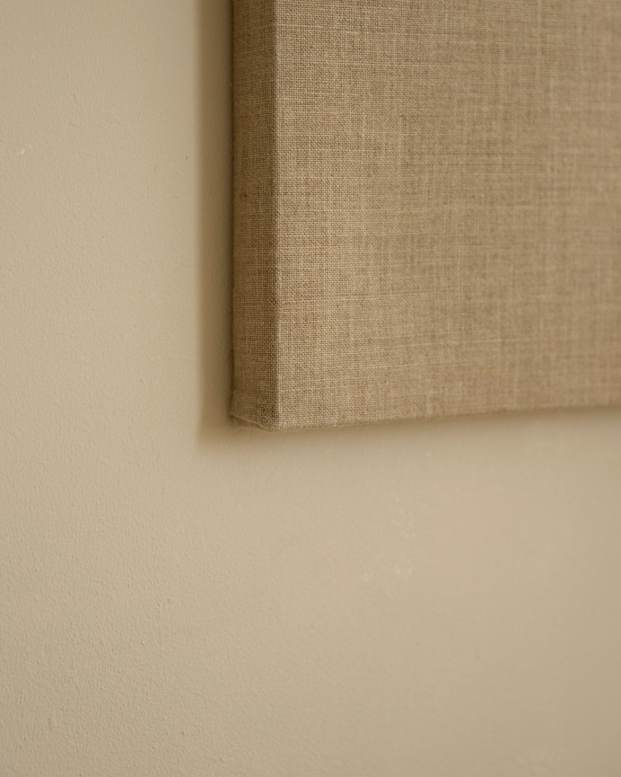 Quadro beige e bianco decorativo su tela di lino con telaio in legno dipinto a mano con pittura ad olio in varie misure