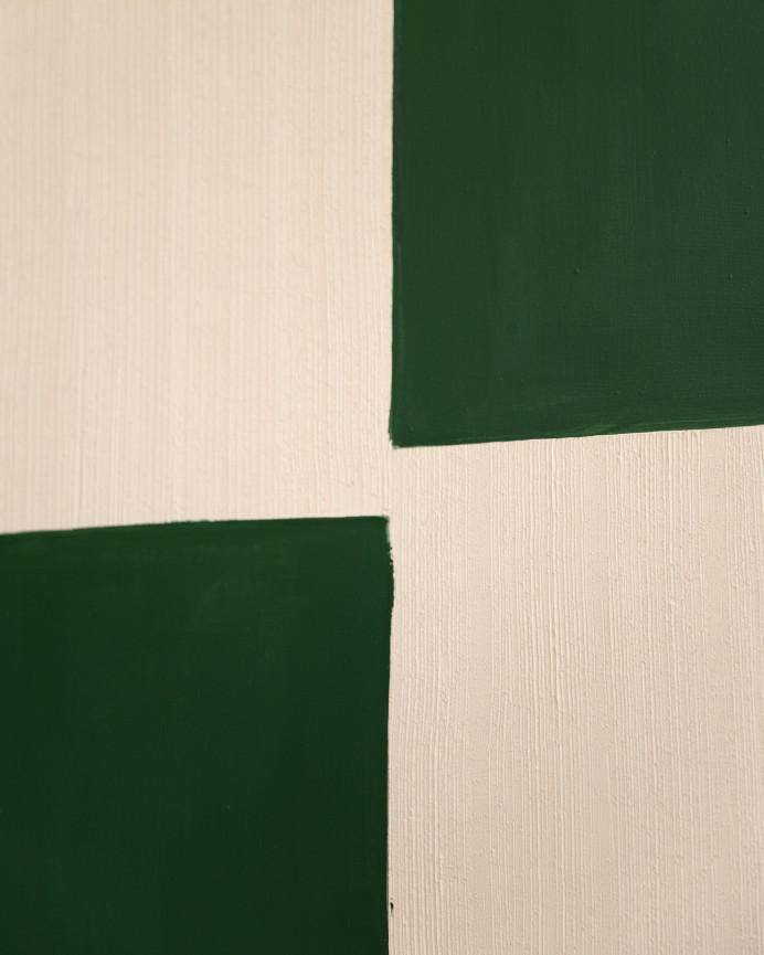 Quadro verde e bianco decorativo su tela di cotone con telaio in legno dipinto a mano con pittura ad olio in varie misure