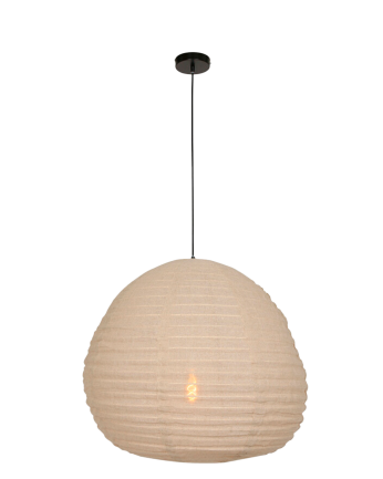 Lampadario in tessuto beige Ø70cm