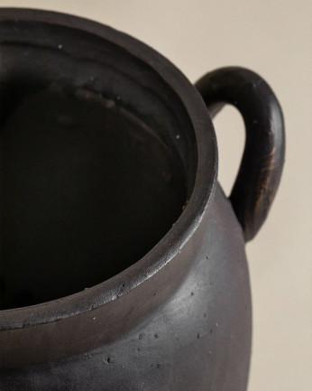 Vaso decorativo in ceramica nero 24x19,5cm