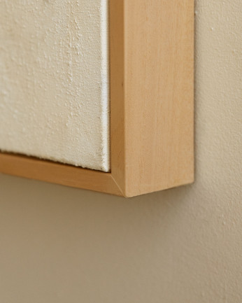 Quadro beige e bianco decorativo su tela di lino con telaio in legno dipinto a mano con pittura ad olio in varie misure.