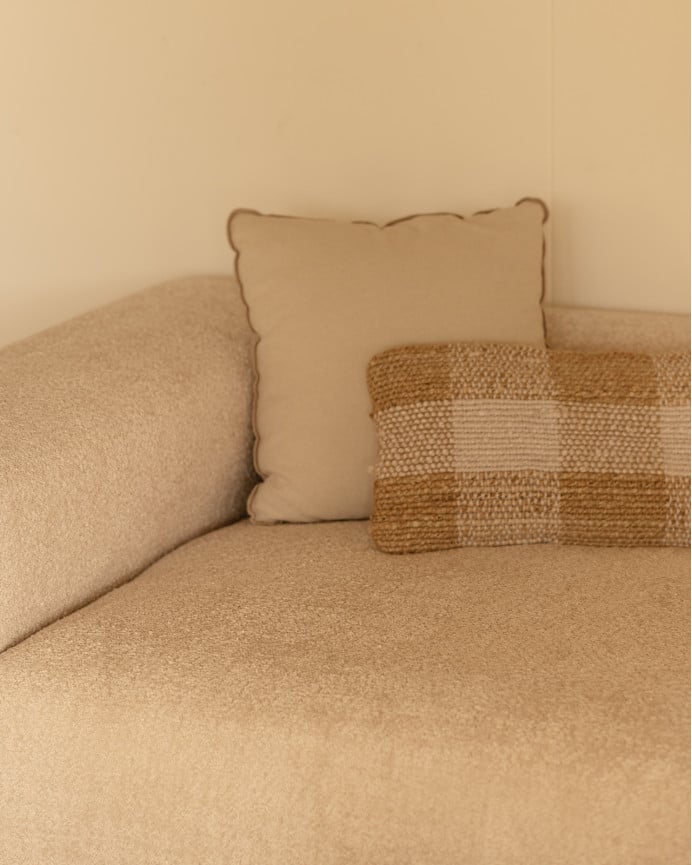 Divano a 3 moduli in bouclé colore beige 330x110cm