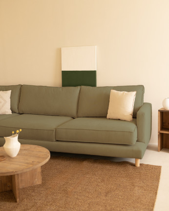 Divano con chaise longue colore verde varie misure