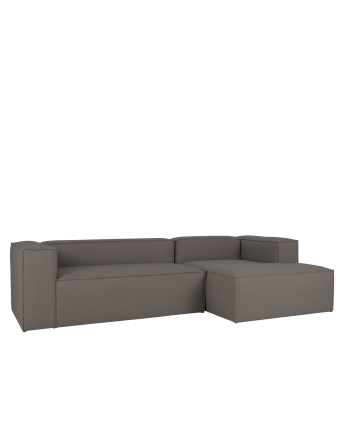 Divano con chaise longue in colore grigio scuro di varie misure