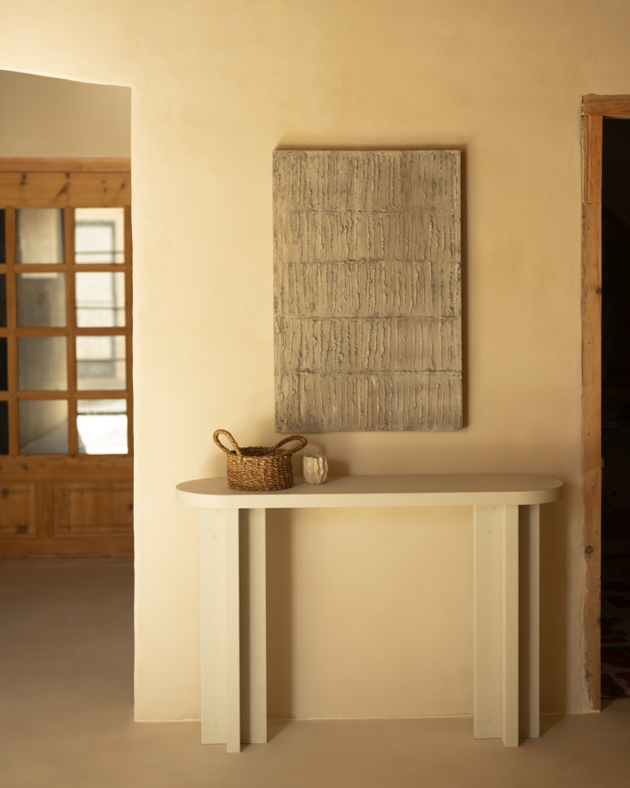 Quadro beige decorativo su tela di cotone con telaio in legno dipinto a mano con pittura ad olio di varie misure