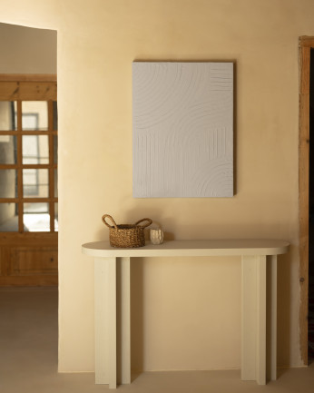 Quadro beige decorativo su tela di cotone con telaio in legno dipinto a mano con pittura ad olio di varie misure