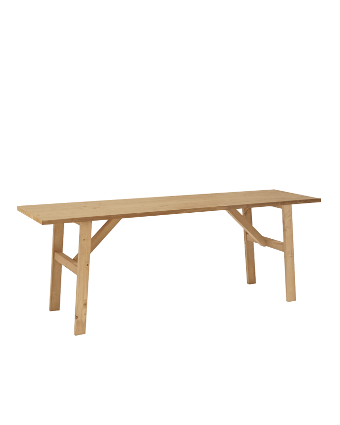 Panca in legno massello in tonalità di rovere medio di 120x45cm