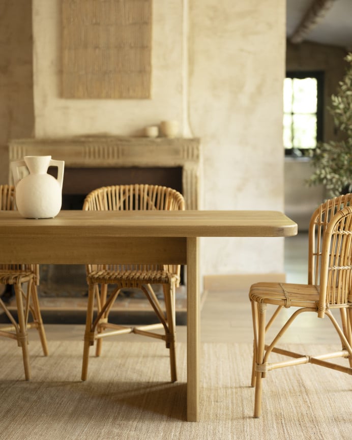 Tavolo da pranzo in legno massiccio di pioppo in varie dimensioni