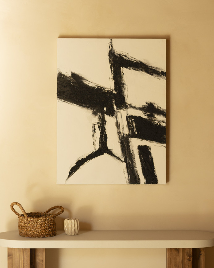 Quadro bianco decorativo su tela di cotone con telaio in legno dipinto a mano con pittura ad olio di varie misure