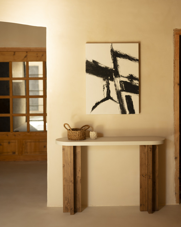 Quadro bianco decorativo su tela di cotone con telaio in legno dipinto a mano con pittura ad olio di varie misure