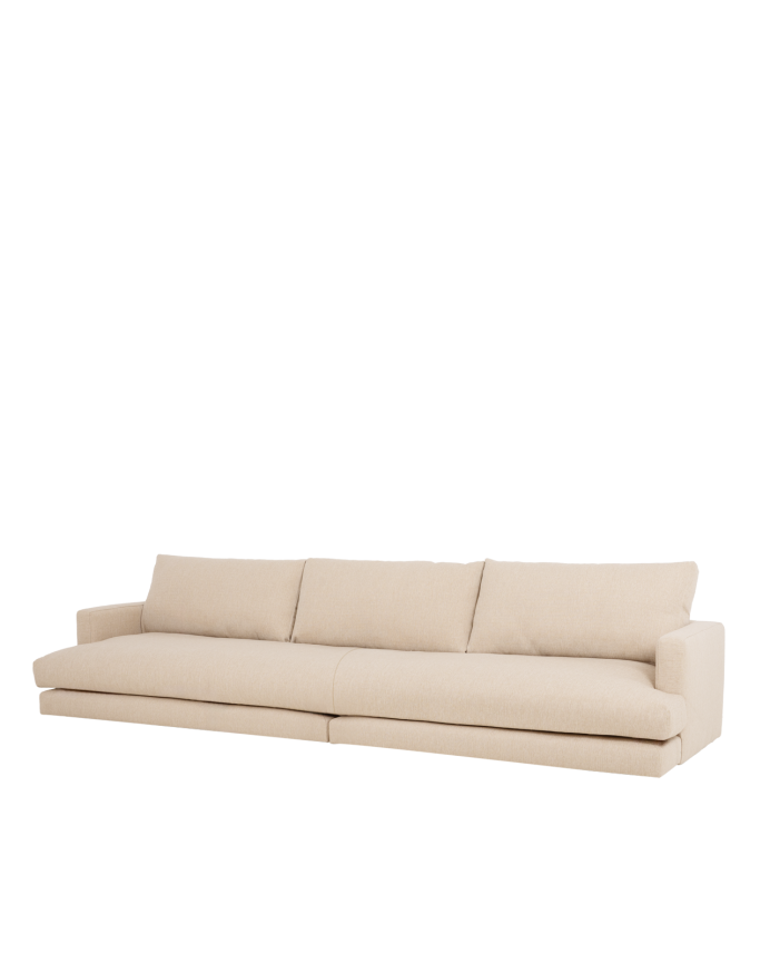 Divano dritto tonalità beige di 325x105cm