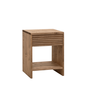 Comodini in legno massello con un cassetti in tonalità rovere scuro in diverse misure
