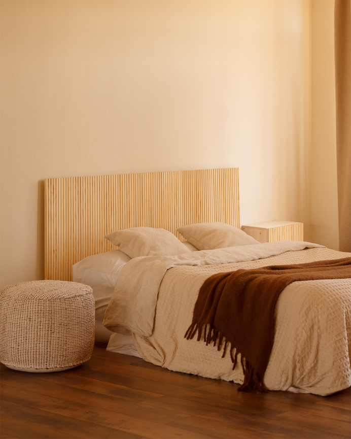 Testiera in legno massello in tono naturale in diverse misure