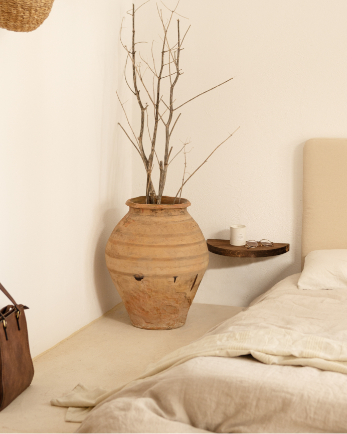 Pack de 2 comodini sospesi in legno massello tono noce da 3x40cm
