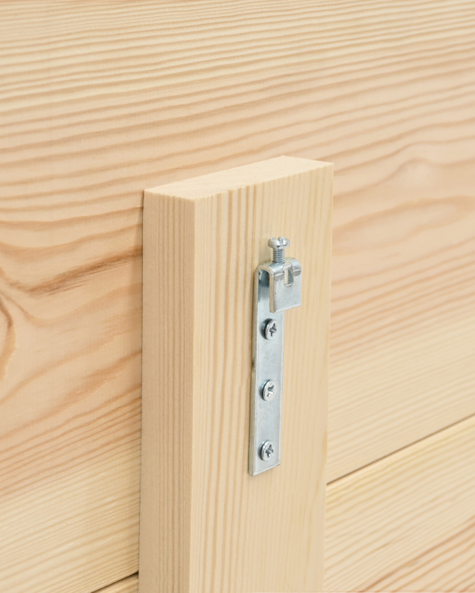 Testata di letto in legno massello in tonalità di rovere scuro in diverse misure