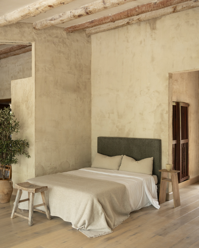 Testiera imbottita in verde in diverse misure
