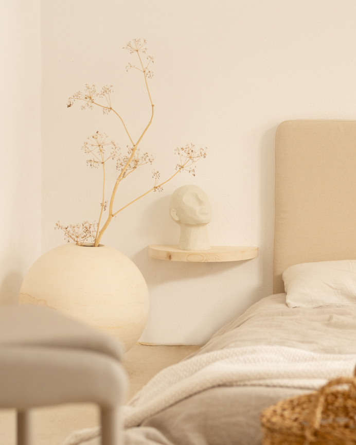 Pack de 2 comodini sospesi in legno massello tono naturale da 3x40cm