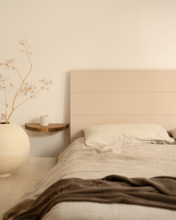 Pack de 2 comodini sospesi in legno massello tono rovere scuro da 3x40cm
