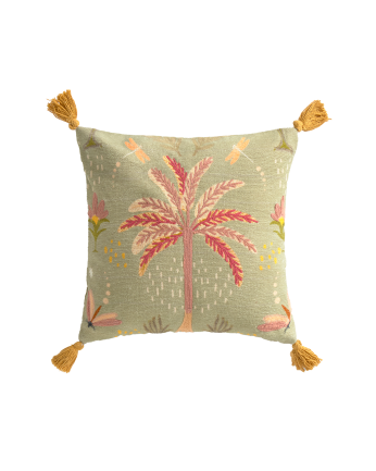 Fodera per cuscino con dettagli ricamati 45x45cm