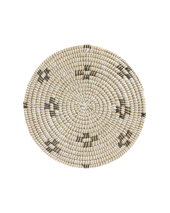 Piatto decorativo in giunco di mare multicolore 40cm
