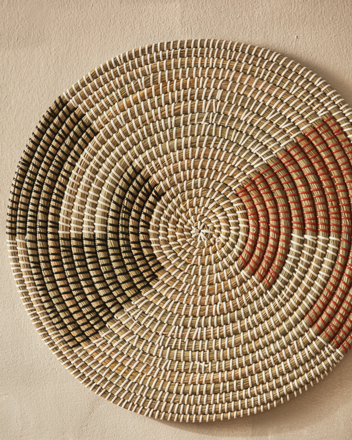 Piatto decorativo in giunco di mare multicolore 50cm