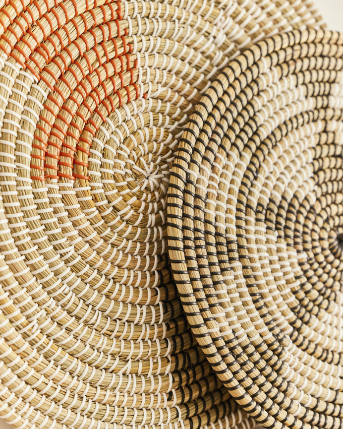 Piatto decorativo in giunco di mare multicolore 50cm