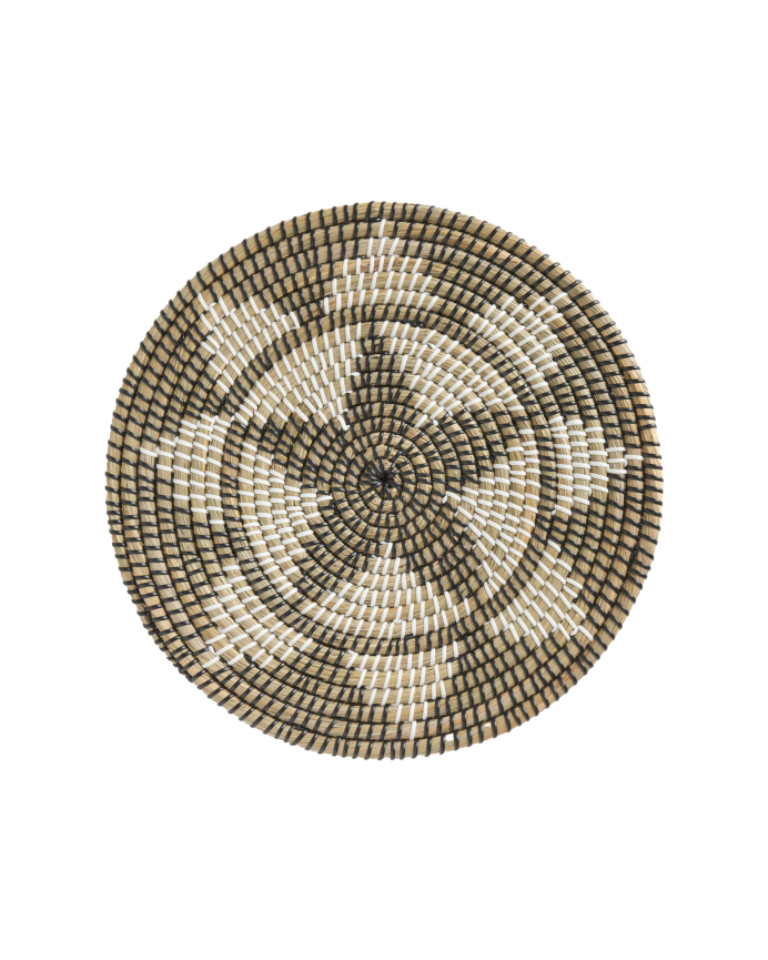 Piatto decorativo in giunco di mare multicolore 40cm
