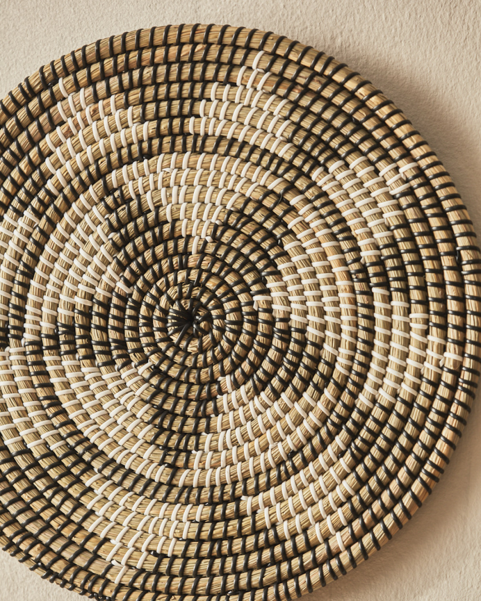 Piatto decorativo in giunco di mare multicolore 40cm