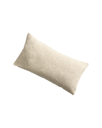 Fodera per cuscino in cotone e lino colore beige 30x60cm