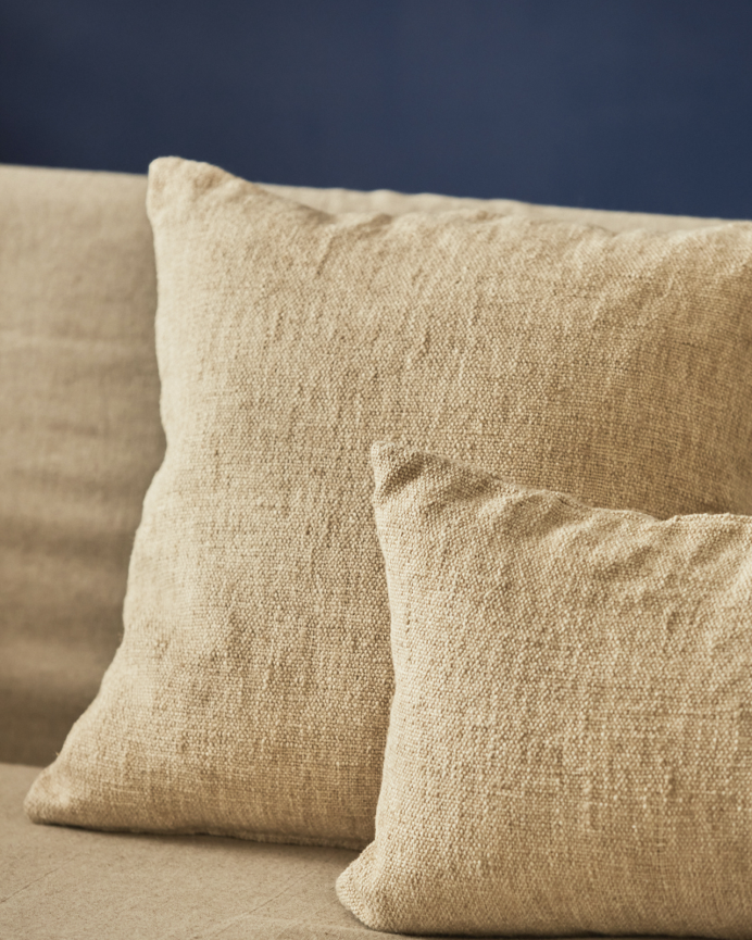 Fodera per cuscino in cotone e lino colore beige in varie misure