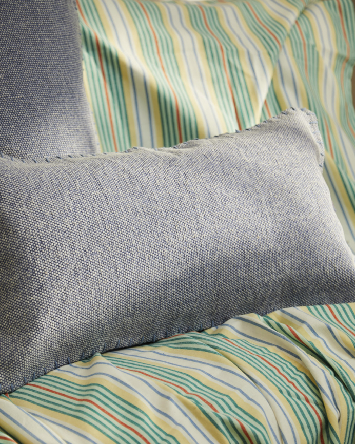 Fodera per cuscino in cotone dhurrie colore blu 30x60cm