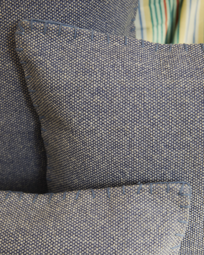 Fodera per cuscino in cotone dhurrie colore blu 30x60cm